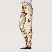 Poinsettia Bloemen Kerstpatroon (8) Leggings (Links)