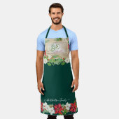 Poinsettia Bloemen Kerstvreugde aan Wereld Rood Gr Schort (Gedragen)