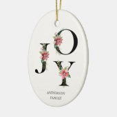 Poinsettia Bloemen Letters Vakantie Monogram Keramisch Ornament (Links)