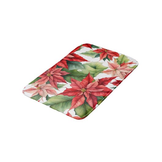 Poinsettia bloemen patroon badmat (Gekanteld)