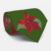 Poinsettia Bloemen Stropdas (Opgerold)