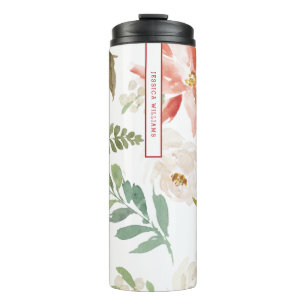 Poinsettia Bloemen Thermische Tumbler Thermosbeker