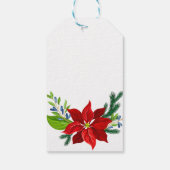 Poinsettia Bloemenboeket Bruidsdouche Bedankje Cadeaulabel (Achterkant)