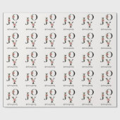 Poinsettia bloemenbrieven vakantie monogram cadeaupapier (Vlak)