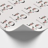 Poinsettia bloemenbrieven vakantie monogram cadeaupapier (Hoek)