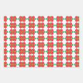 Poinsettia bloemenpatroon inpakpapier vel (Voorkant 3)