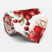 Poinsettia Bloemenrood Bloemenmotief Vrouw Man Stropdas (Opgerold)