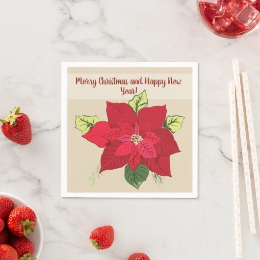 Poinsettia bloemenservetten servet (Insitu)