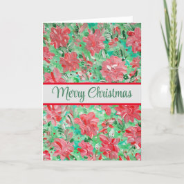 Poinsettia Bloemstuk Op Maat Gemaakte Kerstkaart Feestdagen Kaart