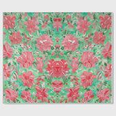 Poinsettia bloemwikkelpapier cadeaupapier (Vlak)