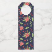 Poinsettia boeket patroon moderne typografie flessenhanger (Achterkant)