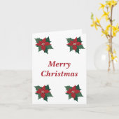 Poinsettia Border Blank Kerstmis Kaart (Gele Bloem)