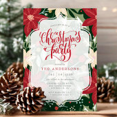 Poinsettia Botanical Floral kerstparty Kaart