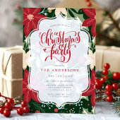 Poinsettia Botanical Floral kerstparty Kaart