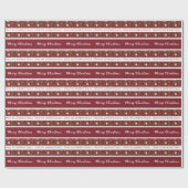 Poinsettia Botanical Personalized Merry Kerstmis Cadeaupapier (Vlak)