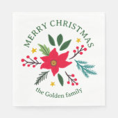 Poinsettia Botanicals Foliage Vakantie CUSTOM Servet (Voorkant)