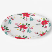 Poinsettia Botanicals Foliage Vakantie Kerstmis Papieren Bordje (Gekanteld)