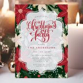 Poinsettia Botanische Bloem Kerstfeest Kaart