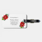 Poinsettia Bouquet Monogram Bagagelabel (Achterkant horizontaal)