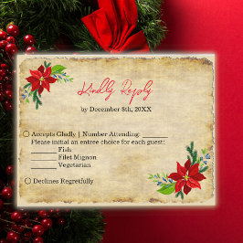 Poinsettia Bouquet,  RSV Uitnodiging Briefkaart