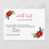 Poinsettia Bouquet, RSVP Uitnodiging Briefkaart (Voorkant)