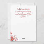 Poinsettia Bouquet Vrolijk kerstfeest Kaart (Achterkant)