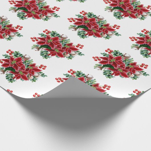 poinsettia bouquet Wrapping Paper Cadeaupapier (Hoek)