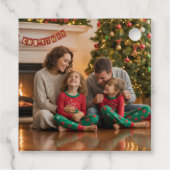 Poinsettia Bow Kerstvakantie Bedankjes Labels (Achterkant)