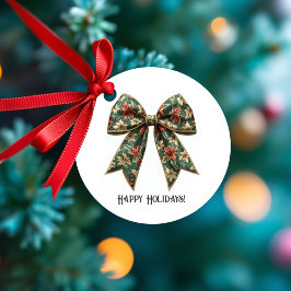 Poinsettia Bow Kerstvakantie Bedankjes Labels