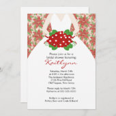 Poinsettia Bride Winter Bridal Shower Invitation Kaart (Voorkant / Achterkant)