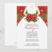 Poinsettia Bride Winter Bridal Shower Invitation Kaart (Voorkant / Achterkant)