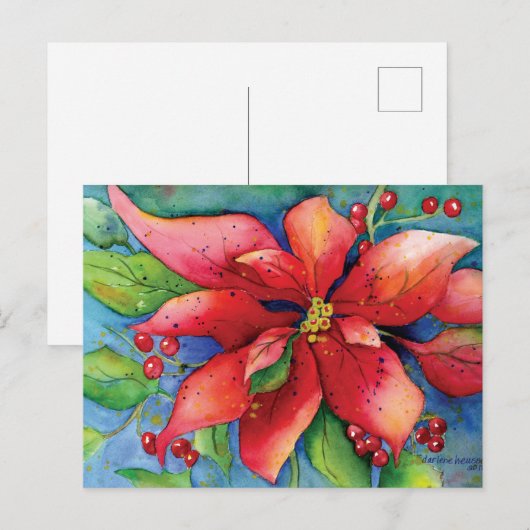 Poinsettia Briefkaart (Voorkant / Achterkant)