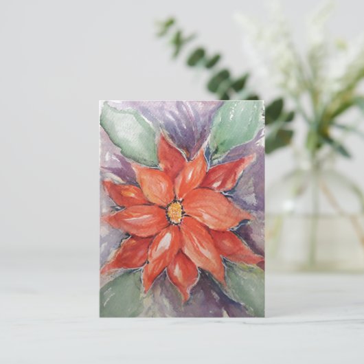 Poinsettia Briefkaart (Staand voorkant)