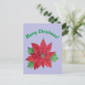 Poinsettia - Briefkaart met prettige kerst - laven (Staand voorkant)