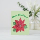 Poinsettia - Briefkaart met prettige kerst - Mint (Staand voorkant)