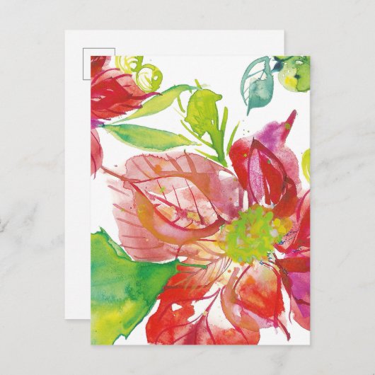  Poinsettia | Bright Neon Briefkaart (Voorkant / Achterkant)