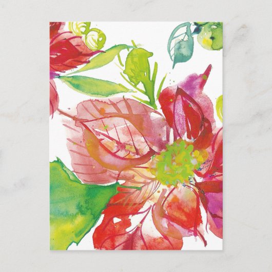 Poinsettia | Bright Neon Briefkaart (Voorkant)