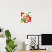  Poinsettia | Bright Neon Poster (Thuiskantoor)