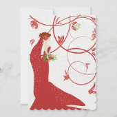 Poinsettia Bruiloft Kaart (Achterkant)