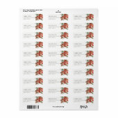 Poinsettia Bunch Merry Kerstpine Adres Etiket (Full Sheet)