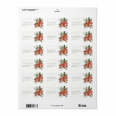 Poinsettia Bunch Merry Kerstpine Adres Etiket (Full Sheet)