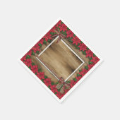 Poinsettia, Burlap & Twine Houten Lijst Découpage Servet (Hoek)