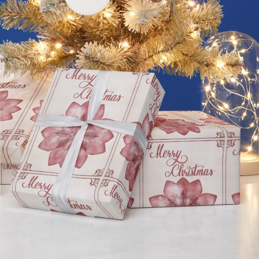 Poinsettia Cadeaupapier (Feestdagen)