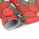 Poinsettia Cadeaupapier (Rol Hoek)