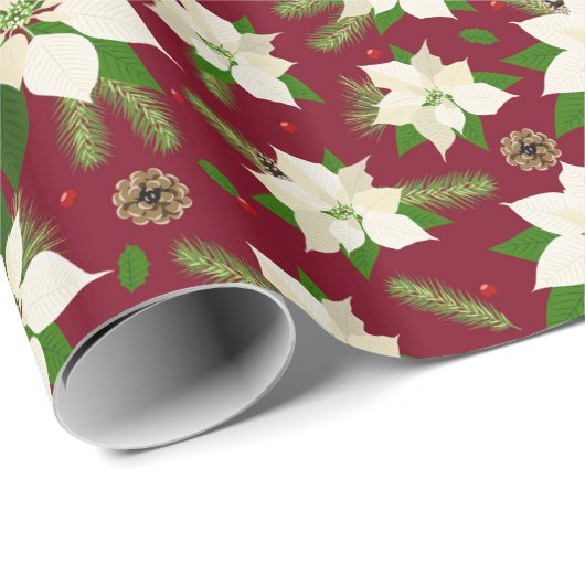 Poinsettia Cadeaupapier (Rol Hoek)
