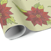Poinsettia Cadeaupapier (Rol Hoek)