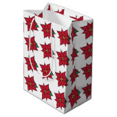 Poinsettia-cadeautasche Medium Cadeauzakje (Achterkant Gekanteld)