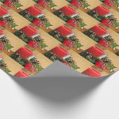 Poinsettia Candle Cadeaupapier (Hoek)