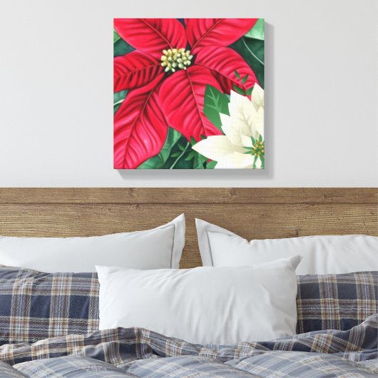 Poinsettia Canvas Afdruk (Insitu (Slaapkamer))