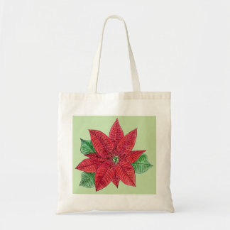 Poinsettia Canvas tas - Mint Green